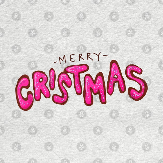 Cute Merry Christmas Cake Typography by yogisnanda